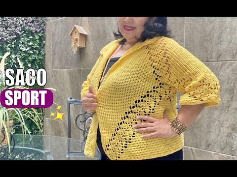 Cómo hacer un SACO O CHAQUETA TEJIDA A CROCHET QUE SEA SPORT Y ELEGANTE 😍​ Yo Tejo con Laura Cepeda