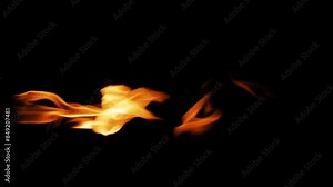 Real fire torch medium size looped,flames stay in the frame so there is no clipping at the edges,prekeyed with alpha channel