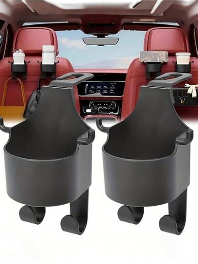 1 Stück Multifunktions-Autositzrückenhaken, 2-in-1 Autohaken mit Getränkehalter, Autozubehör | SHEIN