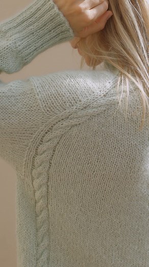 This is the Whisper of Spring sweater, a gorgeous sweater design in DROPS Alpaca and DROPS Kid-Silk 🍃 Feeling inspired? You’ll find the #freepattern to knit it here: https://www.garnstudio.com/pattern.php?id=11413&cid=19 #whisperofspringsweater #dropsdesign #dropsfan #dropsyarn #dropsgarn #garnstudio #freepatterns #dropspattern #knit #knitting #instaknit #knitstagram #knittersofinstagram | Garnstudio DROPS design