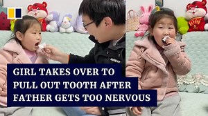 Chinese girl takes over to pull out her loose tooth after her father got too nervous to help - The Global Herald