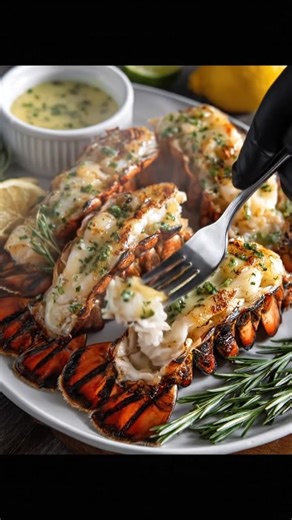 Grilled Lobster Tails with Garlic Lemon Butter Sauce Recipe in Firsτ Coʍmеոτ 👇 Enjoy ❤️👇 | Weight Watchers Recipes and Tips