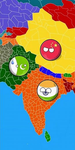 China Vs Pakistan Vs India fight🫩 #countryballs
