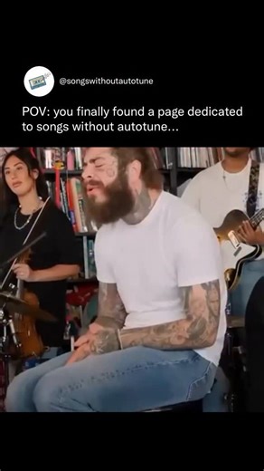 songs without autotune | @SongsWithoutAutotune Post Malone rose to global fame with his genre-blending sound, mixing hip hop, pop, rock, and country influences into... | Instagram