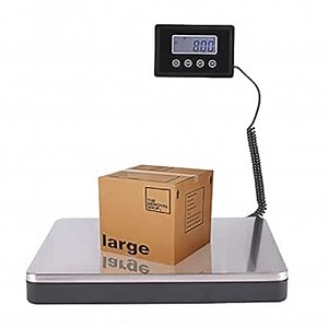 Shipping Postal Scale with Durable Stainless Steel Large Platform, 400lb High Accuracy, Backlit LED Display,Post Office Postal Scale and Luggage Scale, Battery & DC Adapter Included