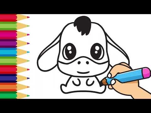 DRAWING A CARTOON little DONKEY BEAR EASILY