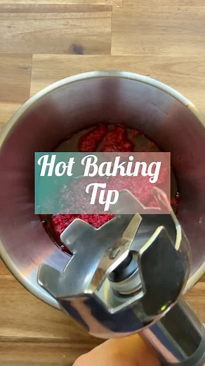 Hot Baking Tip When making raspberry puree, one should not use a blender, as the seeds can be quite firm and may not fully break down in a blender, leading to an undesirable mouthfeel. Furthermore, if the raspberries are blended for too long, the seeds may contribute a strong bitterness to the flavor. For a smoother consistency and great taste, it is generally advisable to pass the raspberries through a food mill that will eliminate the seeds and leave you with the puree only. #HotTips #FoodieLi
