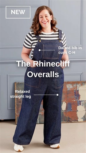 Finally! Overalls designed for big boobs! 🙌 Meet the Cashmerette Club Rhinecliff Overalls—the pattern we've all been waiting for. No more gaping bibs, no more boobs escaping at the sides, no more weird proportions. Our game-changing solution? A darted bib with cup sizes C-H that actually works WITH your curves. ✨ Relaxed straight-leg fit ✨ Elasticated back waist for comfort ✨ Side zip for easy wear ✨ 5 pockets topstitching details ✨ Perfect for denim or canvas After years of hearing "please mak