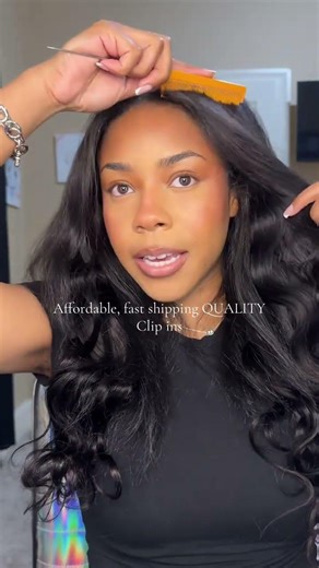 My Hair in 1 Minute with #lasheyhair Invisible Clip Ins