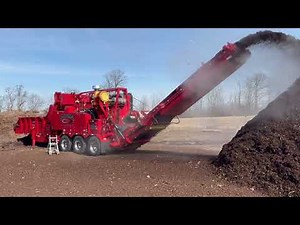 Brand new grinder in a compost yard. Watch the FP66 prepare green waste for the windrow.