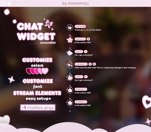 3 Free Chatboxes) Theme Chat Widget | Chat Overlay for Stream Elements | Soft Pastel Streamer - Etsy
