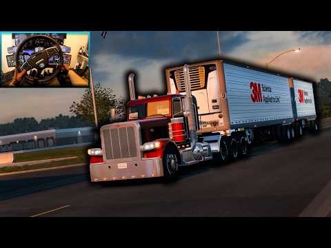 Late Night Drive | ATS Peterbilt 389 Double Trailer (No Commentary)
