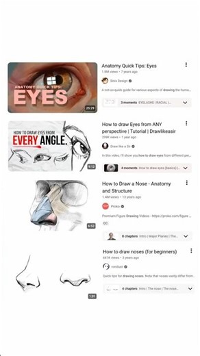 Learn to draw faces with 12 videos 🙂