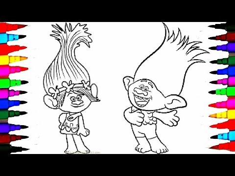 Coloring Pages Dreamworks TROLLS Coloring Book Videos for Children Learning Brilliant Colors