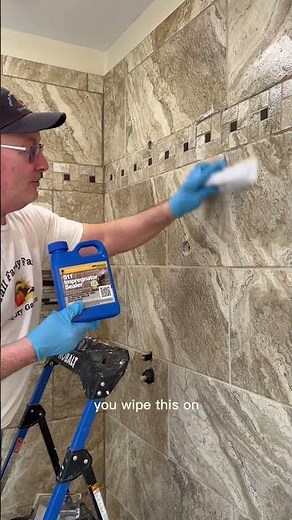 DIY: How to Apply Sealant onto a Tile and Grout Shower! #viral #bathroom #diy #bathroomremodel