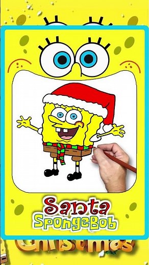 Santa SpongeBob ☃️ How To Draw SpongeBob 🎅 Christmas Drawing Idea 🎄 Easy Step By Step Tutorial