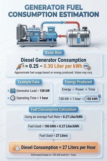 Generator Fuel Consumption Estimation | How to Calculate Diesel Generator Fuel Usage #Generator