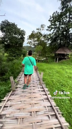Bamboo Bridge 11/10 #fyp #pai #bamboo #bamboobridgepai #temple #asia #bamboobridge #templerun #thai #thailand #run