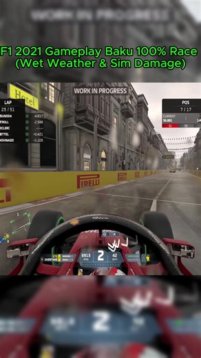 F1 2021: Baku 100% Race Gameplay in Wet Conditions