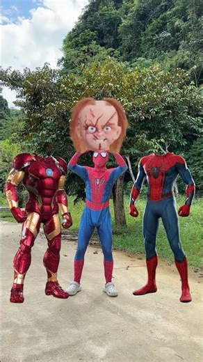 Spider Man rescues Iron Man and Spiderman but they fight 🤣 🤣 🤣 #shorts #funny