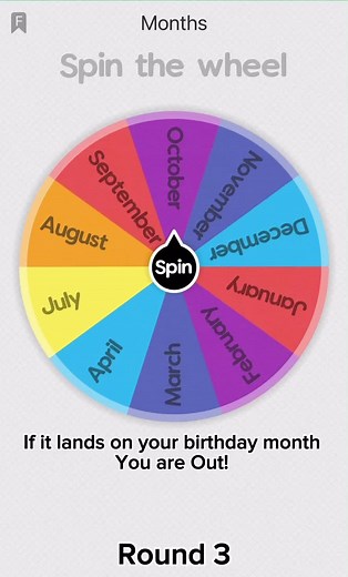 Spin the Wheel Birthday Month Elimination Challenge
