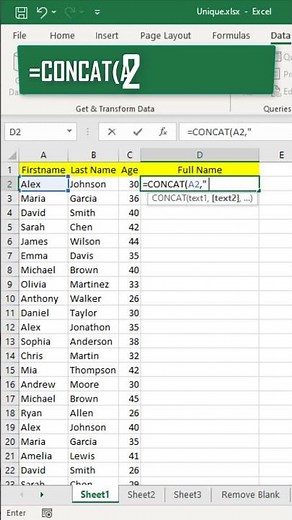 Formula to Join Text in Excel