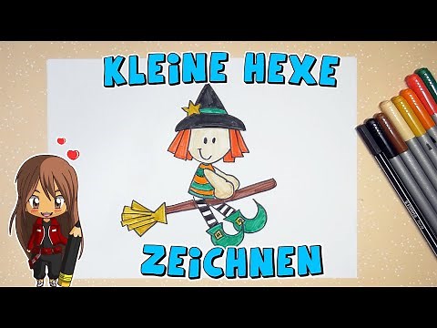 Kleine Hexe einfach malen für Kinder | ab 9 Jahren | Malen mit Evi | deutsch