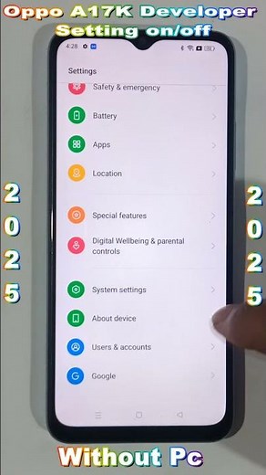 oppo A17k developer option 2025 🔥 oppo A17k developer Setting Enable/Disable 🔥 Without Pc 2025