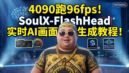 4090跑96fps！SoulX-FlashHead实时AI画面生成教程！