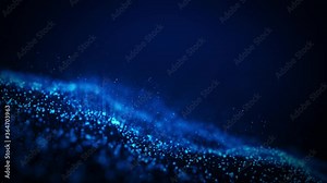 3d Animation with Colorful Grunge Particular Form Lines on Blue Background. Abstract Multicolor Motion Graphics Design on Digital Science Fiction or Mysterious Virtual Space Theme.
