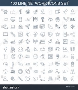 Network Icons Trendy 100 Network Icons Stock Vector (Royalty Free) 1279780819 | Shutterstock