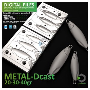 METALdragCAST 20-30-40 GR Moule en métal modèle 3D l stl fbx max | Commande numérique par ordinateur