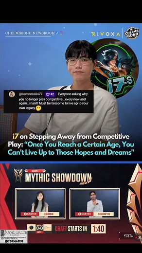 4.2K views · 300 reactions | On his YouTube livestream, i7 discussed the weight of competition and how age and expectations shaped his decision to step back from the pro scene. He opens up about his competitive journey. #mlbb #mobilelegends #mobalegends5v5 #mizoram #i7official #mlbbindia | Cheems Bond | Facebook