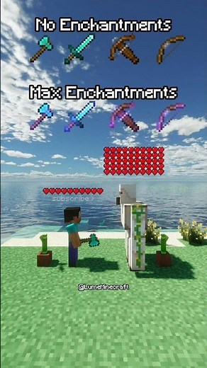 ALL MINECRAFT WEAPONS VS IRON GOLEM (NO vs MAX ENCHANT)