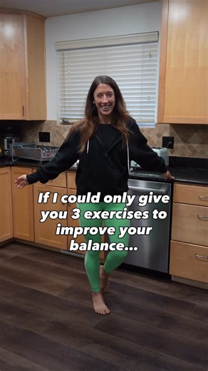 Alyssa Kuhn DPT | Osteoarthritis Expert on Instagram: "3 balance exercises to prioritize ✅ Balance is incredibly important for safety and the ability to do activities like walking and stairs ☝🏽 As a physical therapist, I often find that poor or decreased balance can lead to increased joint pain 😞 If you don’t purposefully practice balance, one day, it might not be there when you need it ⚠️ It can be a simple as just a few minutes a day working on exercise exercises just like this 🙌🏼 Aiming f
