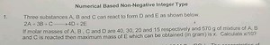 Numerical Based Non-Negative Integer Type1. Three substances A... | Filo