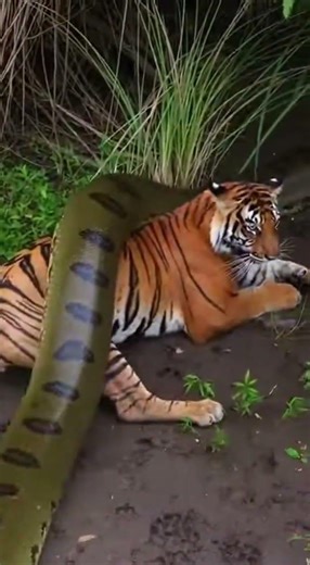 Giant Anaconda vs Tiger – Ultimate Predator Battle #anaconda #tiger #giantsnake #wildlife