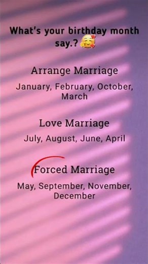 Your Birth Month Reveals Your Marriage Type 💍✨ | Arrange vs Love vs Forced ☺️💖