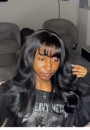 My client wanted to add some bangs during her sewing appointment and we did exactly that 🫧 #sewin #rvasewins #rvaextensions #midlothian #rvastylist