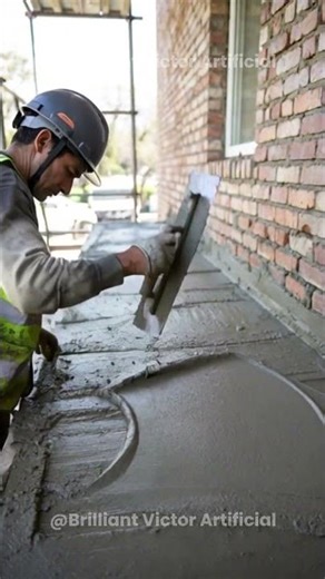 Technique for leveling cement using simple tools quickly #shorts