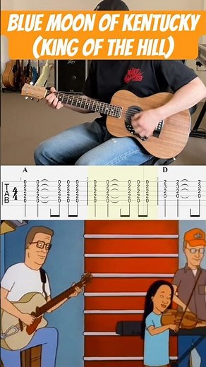 Blue Moon Of Kentucky (Guitar Cover with TABS) | From the TV show King of the Hill S6 Ep9
