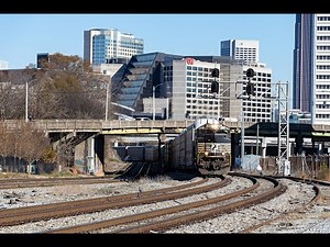 Norfolk Southern and CSX Trains in Downtown Atlanta, Georgia