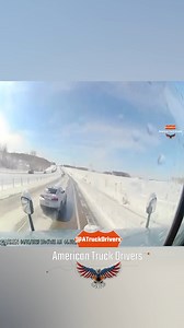 Trucker Swerves to Avoid Skidding Car in Snow but Doesn’t Stop to Check #AmericanTruckDrivers #truckdriver #trucking #CDL #Dashcam #TruckDriversLife #18Wheeler #snowdriving #skiddingcar #roadsafety | American Truck Drivers