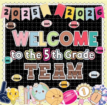 Football Bulletin Board Set — Welcome to 5th Grade Classroom Decor Kit
