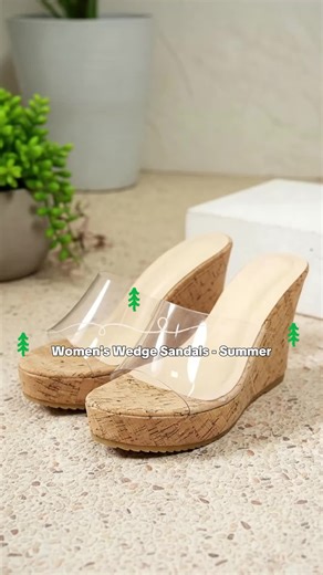 Women's Fashionable Cork Wedge Sandals, Casual Comfortable Transparent High Heel Sandals for Summer, All-Match Wedge Sandals for Daily Wear #comfyshoes #summershoes #cutebarefootshoes #womenswedgeshoes #womensheels #shoeswomens #strappyheels #weddingsneakers #uniqueshoes #fashionableslippers