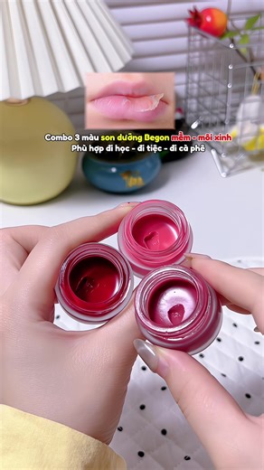 Combo 3 hũ son dưỡng Begon: Dưỡng môi quyến rũ