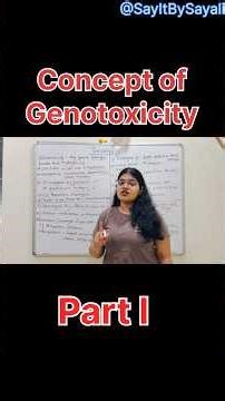 Genotoxicity | Part I | concept explained in 1 min | #sayitbysayali #education #druginspector