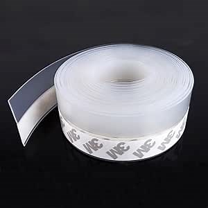 TAROSE Weather Stripping, Silicone Door Seal Strip Door, Window, Transparent 16 Feet Long (Width 45mm)