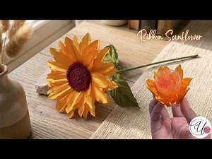 🤯 Amazing Trick to Perfect Ribbon Sunflower | Sunflower Tutorial | Easy Flower Craft