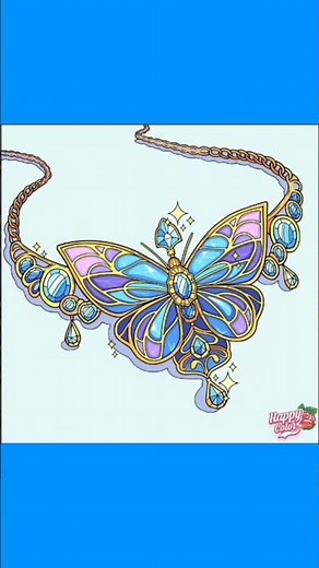 Colorindo Colar de Borboleta no Happy Color! 🦋 Jogo de Pintar com a Isa #shorts #asmr #fyp